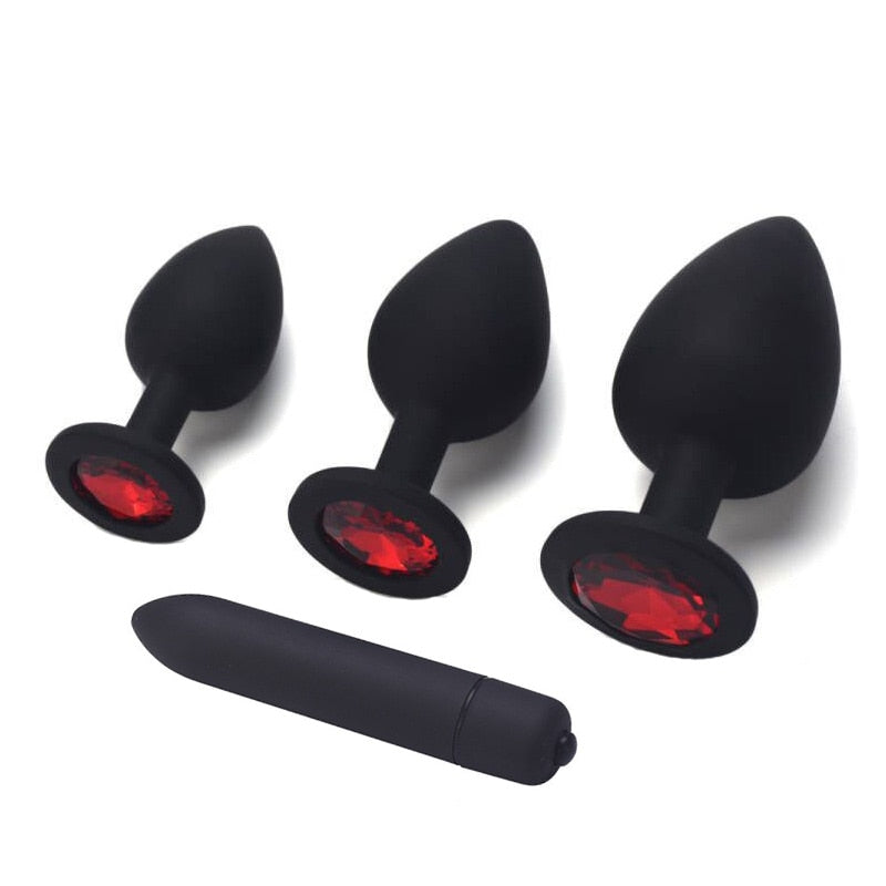 Silicone Plug Bullet Vibrator Butt S/M/L