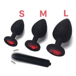 Silicone Plug Bullet Vibrator Butt S/M/L