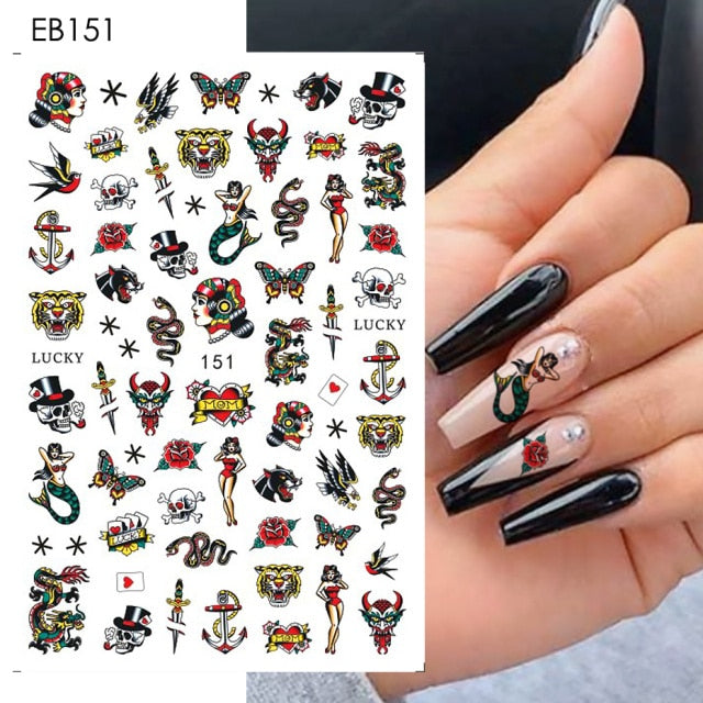 Easter Bunny Nail Stickers Cute Cartoon