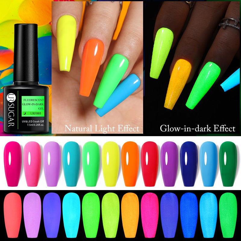 UR SUGAR Green Fluorescent Glow-in-dark Gel Nail Polish